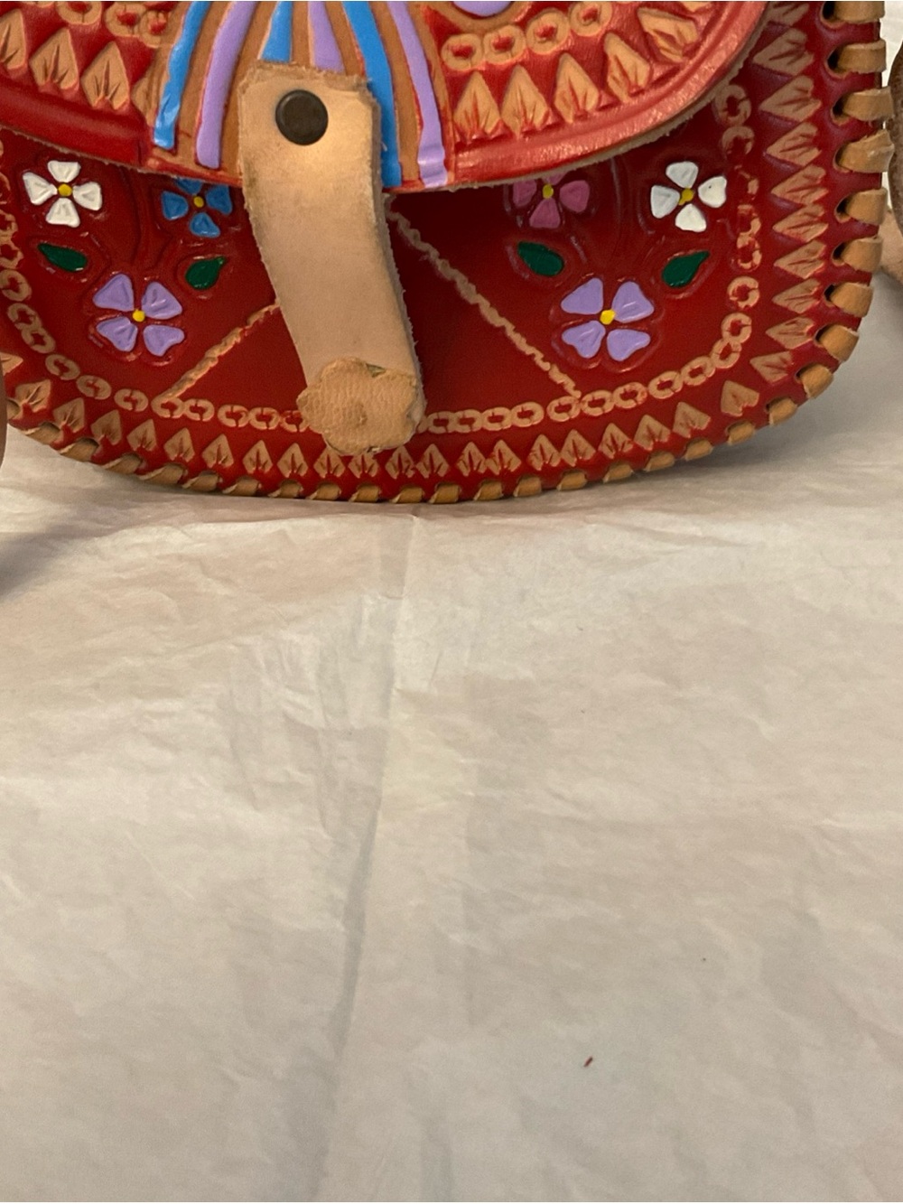 Frida Kahlo Hand Tooled Leather Purse Handmade  in Mexico - Picture 3 of 9